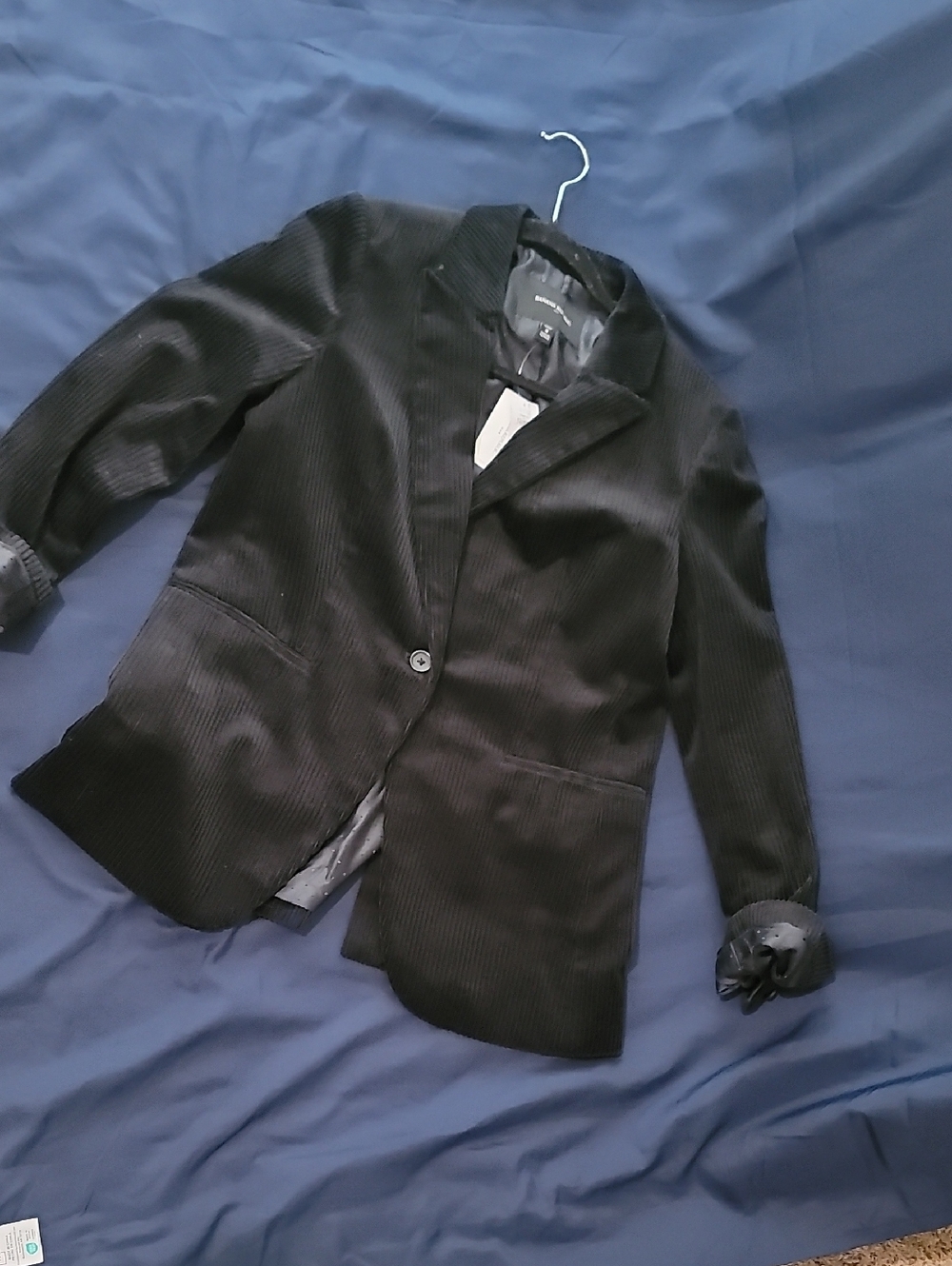 Banana Republic Black Corduroy Single-Button Blazer